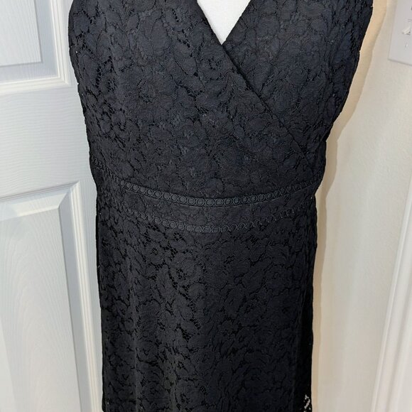 Loft Black Lace V-Neck Dress - Picture 1 of 7